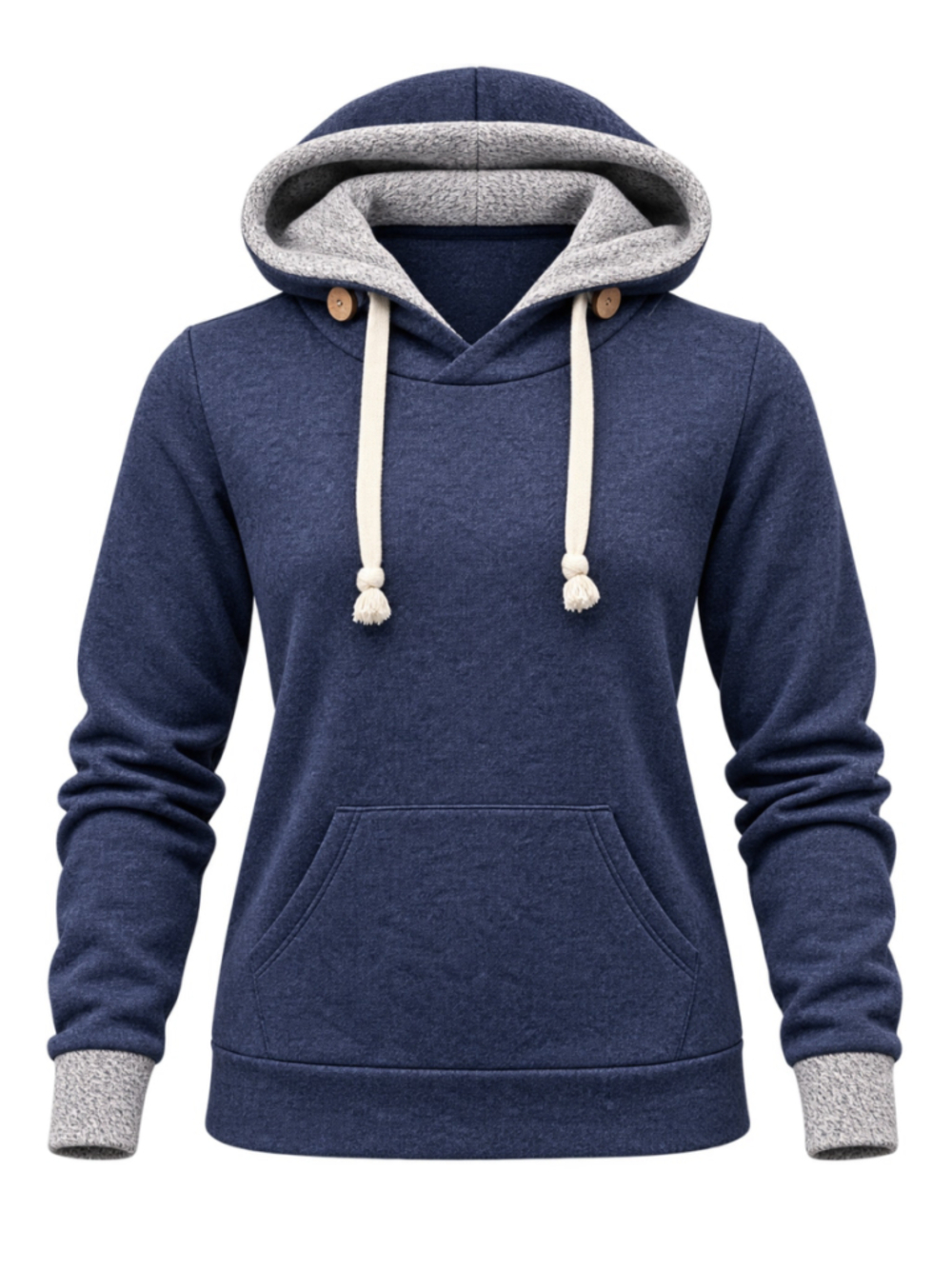 Women's P.S. Kate Blue & Grey Hoodie Sweatshirt Size M
